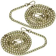 2Pcs Metal Flat Chain Strap 47in Removable Bag Chain Strap Handbag Chains Acc...