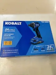 Kobalt 4913880 24V Max Brushless 1/4" Impact Driver Kit Brand New. 0004