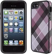 Speck Products FabShell Fabric-Covered Case for iPhone 5 & 5S - MegaPlaid Mulberry/Black