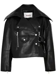 Nanushka Ado Regenerated Leather Jacket - Black - S (UK8-10 / S) S (UK8-10 / S)