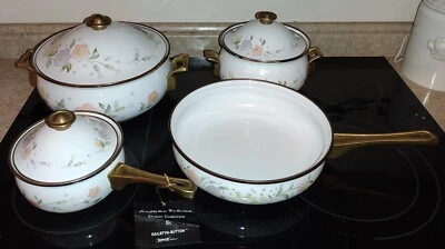 NEW Gailstyn-Sutton Temptation Collection 7 pcs Cookware Enamelware Brass 1984
