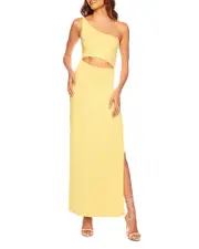 Susana Monaco One Shoulder Cutout Leg Slit Maxi Dress