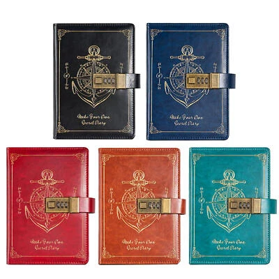 Retro Password Notebook With Lock Diary Book Notebook Vintage Sub-Password Lock