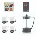 Bodum Brazil 1 Litre French Press Coffee Maker 8-Cup + 4 cup set 200ml BOTHBNIB