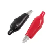 10 Pcs Insulated Electrical Alligator Clips Large-sized Black Red Clamps