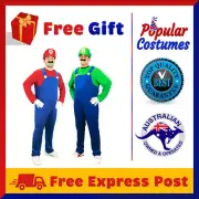 Super Mario Brothers Mens Party Costume Mario and Luigi Complete Outfit