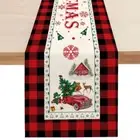 Rectangle Christmas Table Runner Elk Pattern Table Flag Tablecloth Christmas