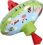 Kids Toys Educational Toys 1pc Tin Spinning Top Spinny Pram Mini Play Powered Bath Tin Top Outside Rotating Game Top Pit Jouet Iron Sheet Green