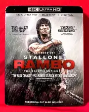 RAMBO THE FIGHT CONTINUES/RAMBO (2008) (4K UHD/Bluray/Digital) W/SLIPCOVER New!!