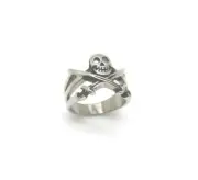 NEW Stainless steel skull crossbones ring, Men's ring size 8-11