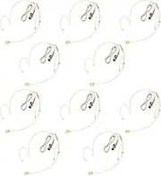 10 Pack Double Earset Headset Microphone Mini XLR 3 Pin TA3F Plug Headworn Over Ear Hanging Condenser Mic for AKG Samson Headset Microphone