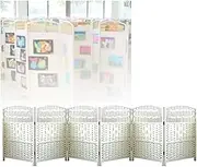 Short Partition Screens,Hand Woven Privacy Screen,4/5/6 Panel Foldable Temporary Wall,for School Kindergarten Party(100x40cm-6panel)