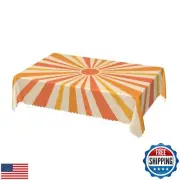 Boho Vintage Sun Rainbow Stripes Rectangle Tablecloth Waterproof Stain Resist