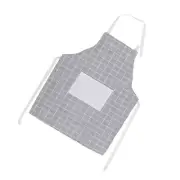 Cotton and Linen Apron Oilproof Dirt Proof Cleaning Apron Hanging Neck Apron