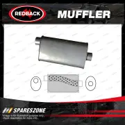 Redback Universal Muffler - 10" x 4" Oval 12" Long 2 1/2" Offset/Centre Megaflow