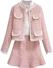 [UKTZFBCTW] Small Fragrant Style Suit Skirt Women Spring Two-Piece Suit
