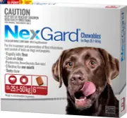 Flea and Tick Chewable Tablets for Dog Extra Large 25.1 - 50 Kg, Red (Pack of 6)