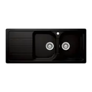 Schock Formhaus Nero Double Bowl Right Hand Sink and Drainer
