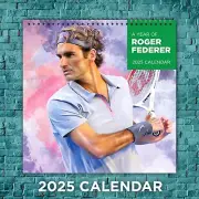 Roger Federer 2025 Music Calendar, 12-Month Celebrity Wall Calendar, Fan Gift