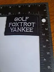 Golf Foxtrot Yankee Patch Embroidered New