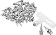 uxcell 1/2 Inch Steel Track Spikes, 48 Pack Sports Shoes Spikes Replacement Accessories with Spike Wrench for Long Jumping Running, Silver Tone