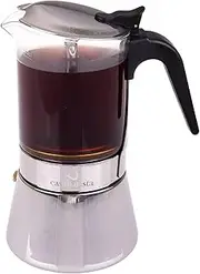 CASABARISTA Capri 9 Cup Glass TOP Stainless Steel Percolator Espresso Maker