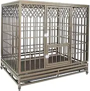 Heavy-Duty Dog Crate, Dog Cage, for Medium and Large Dogs, Small Door with Skylight, Easy Cleaning, Pet Cage,148 * 93 * 115cm