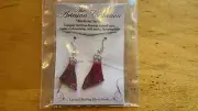 Artesian Collection Moderna Series Red/Black Layered Pierced Earrings NEW