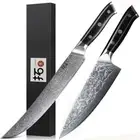 TURWHO 8in Chef Knife +10.5in Slicing Knife Japan VG10 Damascus Kitchen Knife