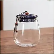 Tea caddy tin Tea Caddy Glass Storage Caddy Tea Coffee Airtight Canister Flower Fruit Grain Bottle Tea Canister (1) (Color : 2)