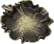 Copper Ink Dish Plate with Leaf Decorative Inkwell Calligraphy Brush Holder Unique Desktop Ink Container for Ink Painting