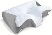 Cozioz Memory Foam Cervical Pillow - 2-in-1 Ergonomic Contour Orthopedic Pillow for Neck Pain Relief, Support for Side, Back, and Stomach Sleepers