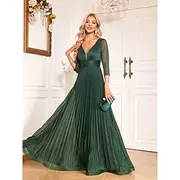 A-Line Quinceanera Dresses Elegant Dress Formal Wedding Floor Length Long Sleeve V Neck Chiffon with Pleats 2025