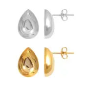 Sterling Silver Earrings Stud Posts for Gluing Pear Shape 10mm 14mm Crystals