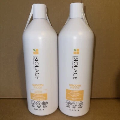 Matrix Biolage SMOOTH PROOF Shampoo & Conditioner Liters- SET OF 2! 33.8oz