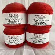 4 Premier Anti-Pilling Everyday Worsted Yarn 360 yds Gradient Red Tones #2115-02