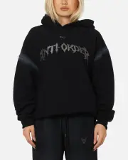 [The Anti Order] The Anti Order Mosh Boxy Hoodie Sunfade Black/grey - Size L L Sunfade Black/G