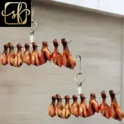 2PCS Stainless Steel Chicken Wings and Leg Smocking Hanger Meat Hooks Bacon Shop