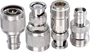 4PCS N to BNC Coax Adapter Cable Gender Changers, N Type to BNC Coax Connector N Male/Female to BNC Male/Female Coaxial Connector Kit for Antennas,Radios,LMA