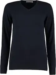[KUSTOM KIT] Womens/Ladies Arundel Cotton V Neck Sweatshirt (UK Size: 16 UK) (Navy)