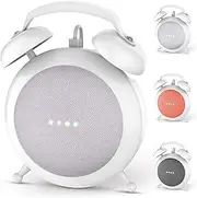 (White) - Google Home Mini Stand Holder, Retro Alarm Clock Stand Mount Base Protective Case Compatible with Google Home Mini (White)
