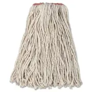 Rubbermaid Commercial Premium Cut-End Cotton Wet Mop Head, 16oz, White, 1" Orang