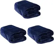 GRIRIW 3pcs Cozy Flannel Fleece Pet Blanket Plush Fluffy for Year-Round Comfort