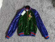 GUCCI Women's Sequin Embellished Bomber Jacket Size 38 IT / 6 UK / 2 US (XS) NEW