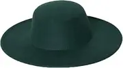 [FONSMAY] Oversized Edge Flat Top Hat Retro French Felt Outdoor Elegant Sun Hats Women's Big-Brimmed Fedoras Cap