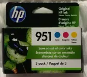 HP 951 Cyan Magenta Yellow Ink Cartridges CR314FN Exp 2025+ Sealed Retail Box