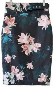 Portmans Midi Skirt Floral Print BNWTS RRP $89.95 Nightlight Garden