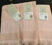Lot of 3 Charles Craft, Inc. Fingertip Peach Towel for cross stitch (14 ct)