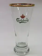 6.8" Gold Rim Beer Lager Glass ~ CARLSBERG Brewery ~ Copenhagen, Denmark