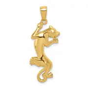 14k Yellow Gold Gold Polished Panther Pendant